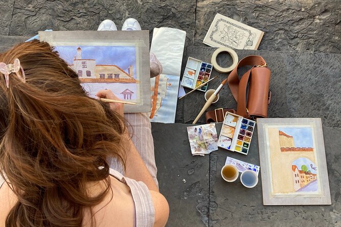Drawing and Watercolor Workshop in the Heart of Florence - Rain-Proof Painting: Covered Terrace and a Dome View