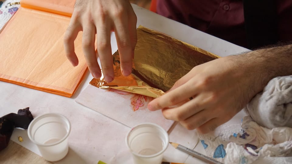 Florence: Painting experience, create your Florentine Lily! - The 3-Hour Process: Carving, Dusting, Gilding, Tempera Color