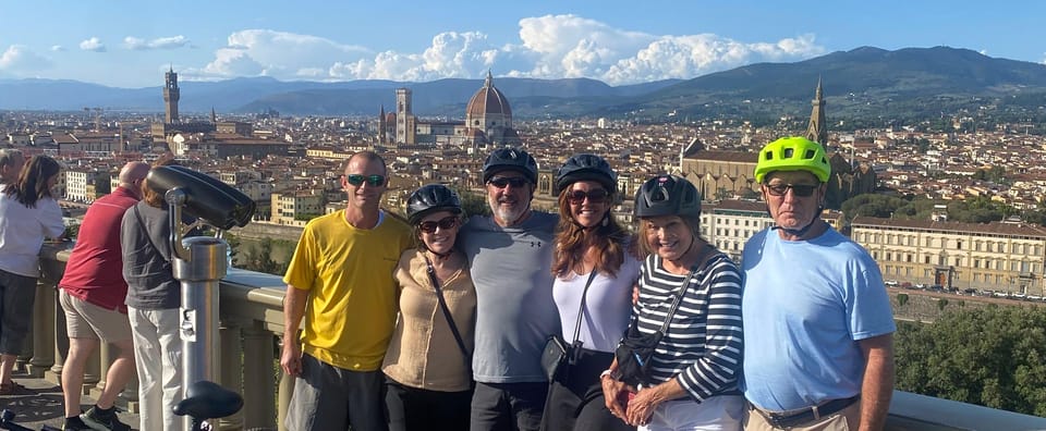 Florence Premium E-Bike Tour + Photo Shoot and Tastings - The uphill view at Piazzale Michelangelo, without the workout punishment