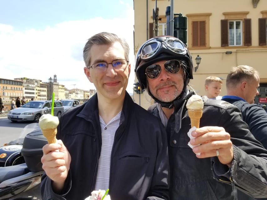 Florence Vintage Motorcycle Sidecar ride - Morning or Sunset - Back toward the hills: Michelangelo square and terrace for the big finale
