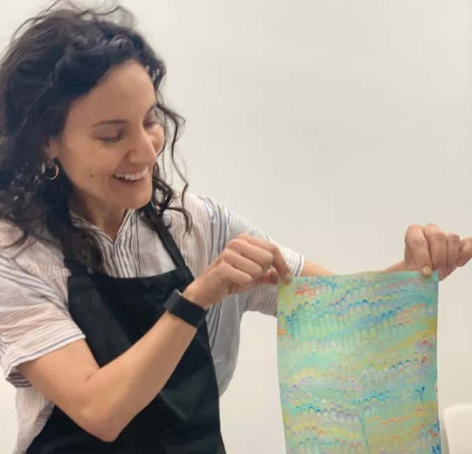 Florentine Paper Marbling Artisan Experience - Materials, aprons, and the paint-splatter reality