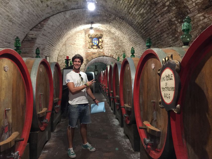 From Florence: Siena, Cortona, Montepulciano & Val D'Orcia - Montepulciano’s walled-town charm and the underground cellar pour