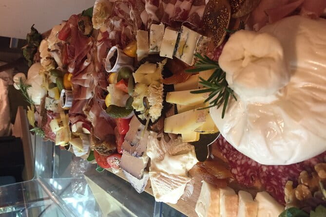 Italian Charcuterie & Cheese Board with Wine or Beer Pairing - The Board: Cheese, Cold Cuts, Bread, Honey, and Jams