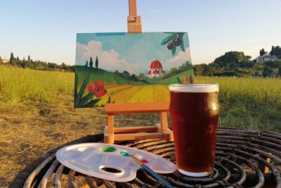 Paint And Drink Florentine Hills Art at La Birr'aia in Marignolle - The 2.5-Hour Flow: From Prosecco Welcome to a Finished Painting