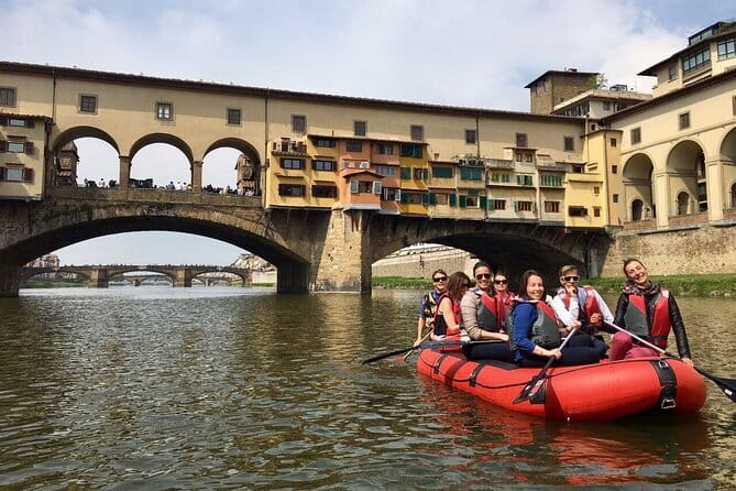 Rafting on the Arno River in Florence under the Arches of Pontevecchio - How Much Paddling You Actually Do